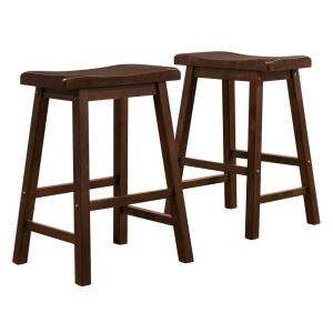 Home Decorators Collection 24 in. Saddleback Stool Warm Cherry (Set of 
