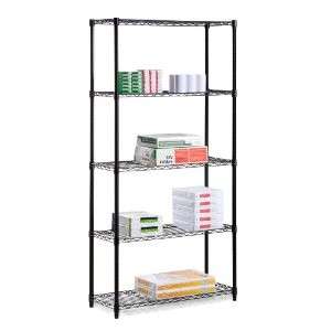Five tier black metal storage shelves 200lb SHF 01442 5 Shelves  