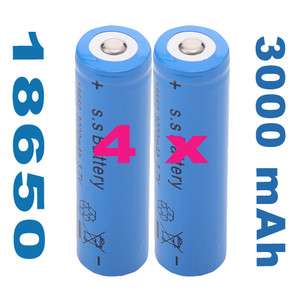 4x 18650 3000mAh RECHARGEABLE BATTERY CELL 3.7v Li ion  