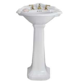 St. Thomas Creations Barrymore 25 Corner Pedestal Sink Basin in White 