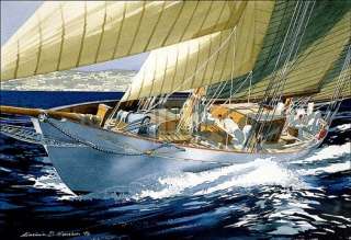ALASTAIR HOUSTON Bow Wave yacht sailing NEW print  