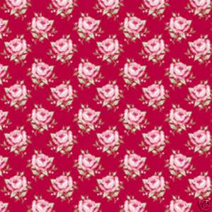 Tilda Baumwoll Stoff rot mit rosa Rosen  