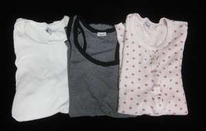 LOT 3 SPLENDID PETIT BATEU White Black Pink Shirts Sz L  