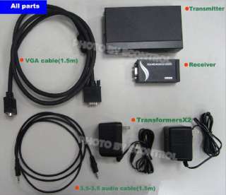 EC】Video VGA 1X1 UTP Extender w/R/L audio up to 300m CAT5e CAT6 