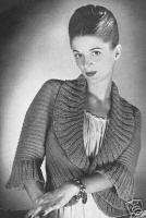Vintage Antique Bed Jacket Sweater knitting pattern Ch  