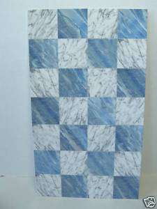 Dollhouse Gleaming Faux Marble Flooring 34730 BL/WH  