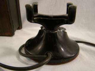 1930s Antique ART DECO Western Electric D1 202 Phone TELEPHONE & OAK 