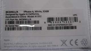 NEW IN BOX Official Apple iPhone 4 32GB White GSM Factory Unlocked 