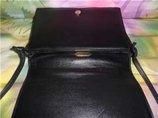 Sleek BLACK Leather, Vintage ~ANNE KLEIN for Calderon~ CLASSIC Purse 