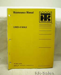 Thermo King UMD II MAX 3.66 Engine Maintenance Manual  