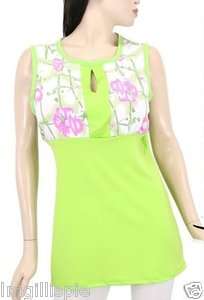 Womens Size LARGE 10/12 Lime Green Top Blouse Junior Plus Size 1X 