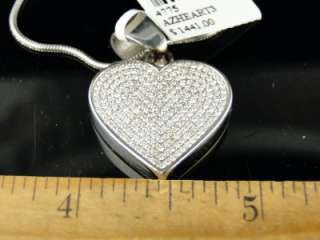 STAINLESS STEEL PAVE ROUND CUT DIAMOND HEART PENDANT + CHAIN ARCTICA 