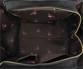 New Generous Womens Black PU Leather Tote Bag Interior Zipper Pocket 
