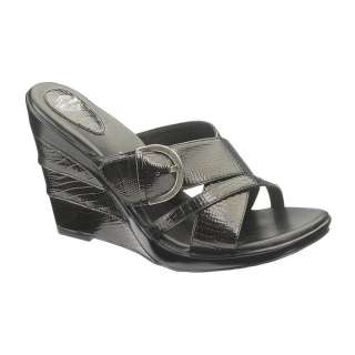   Davidson DIANNA Womens Black Slip On Buckle Sandals D82073  