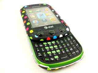 FOR PANTECH PURSUIT 2 II PINK ORANGE GREEN WHITE DOTS HARD COVER CASE 