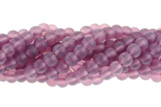Frosted Amethyst Quartz 6mm Round Beads 16  