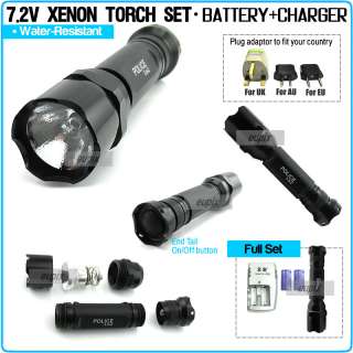 features 7 2v high power xenon light torch water resistant end tail on 