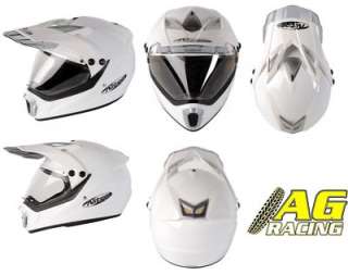 Nitro MX 450 Supermoto Visor Helmet White XL Enduro  
