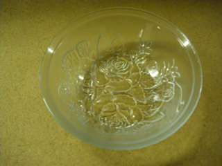 FIRNA INDONESIA 7 CLEAR SALAD BOWL EMBOSSED ROSES  