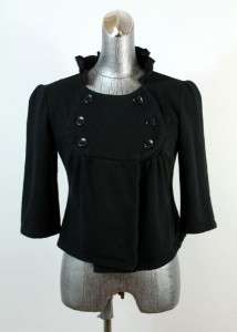 womens black PINS & NEEDLES cute trendy cropped peacoat casual jacket 