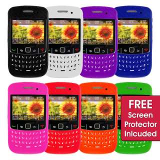   SILICONE CASE & SCREEN PROTECTOR FOR BLACKBERRY CURVE 8520 9300 3G