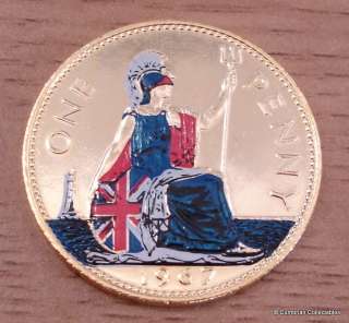 Britains Coinage Golden Edition Britannia Penny From The London 