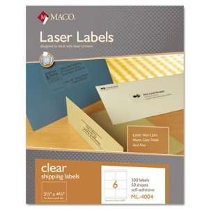  Chartpak Matte Clear Laser Labels MACML4004 Office 