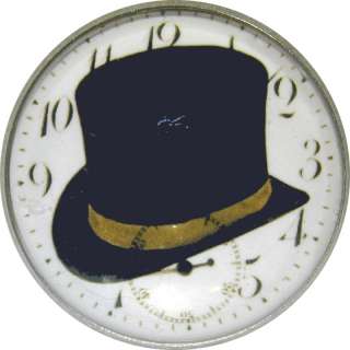 Crystal Dome Button Steampunk Clock & Top Hat SP 33  