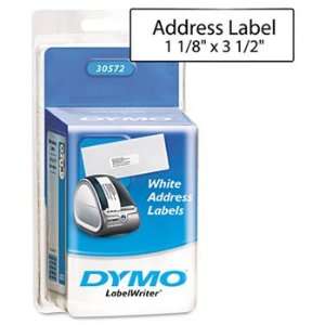  DYMO 30572   Address Labels, 1 1/8 x 3 1/2, White, 520 
