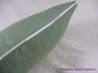 Laura Ashley Esme Green Linen Fabric Shabby Chic Scatter Pillow 