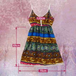   Mini robe ETE coloreé feuille style ethnique bohemian