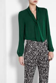 By Malene Birger  Forest Green Hania Tie Neck Blouse by By Malene 
