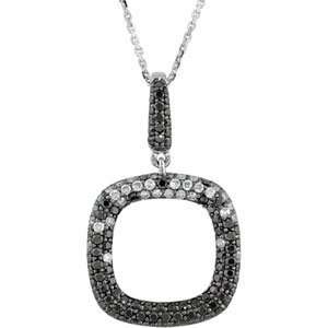 Genuine IceCarats Designer Jewelry Gift 14K White Gold Black And White 