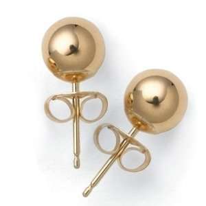    Bling Jewelry Ball Earrings 14k Yellow Gold Bead Studs 8mm Jewelry
