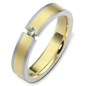   Yellow Gold & Titanium Diamond Wedding Band   10 Dora Rings Jewelry