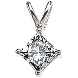   White Gold Solitaire Diamond Pendant   3/8 Ct GEMaffair Jewelry