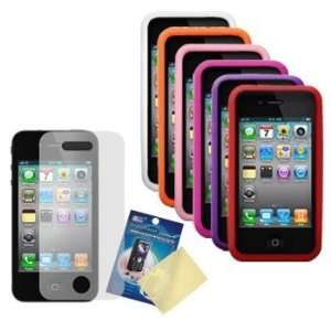 Six Silicone Cases / Skins / Covers (White, Orange, Red, Purple, Hot 