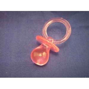  12 Large Pink Plastic Pacifiers Baby Shower Favors 2.5 