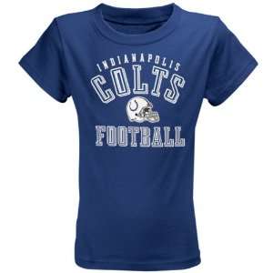 Reebok Indianapolis Colts Youth Girls Royal Blue Foil Helmet T shirt 