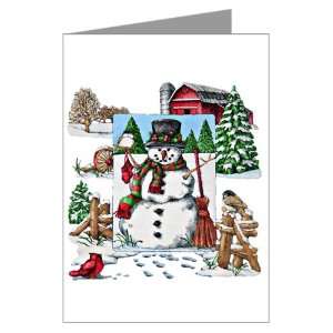  Greeting Cards (10 Pack) Christmas Snowman and Cardinals 