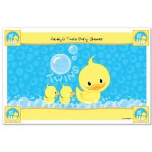    Twin Ducky Ducks   Personalized Baby Shower Placemats Toys & Games