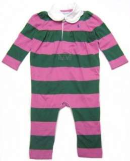  Ralph Lauren Infant girls romper in Pink and Green Wide 