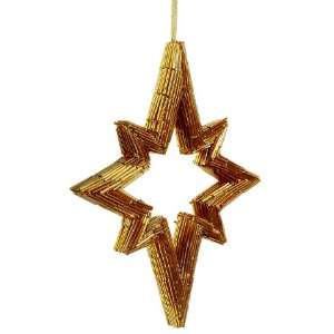  10 Bead Northern Star Ornament Gold (Pack of 6)
