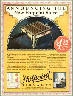 EXCELLENT FULL COLOR 1924 HOTPOINT ELECTRIC STOVE AD  