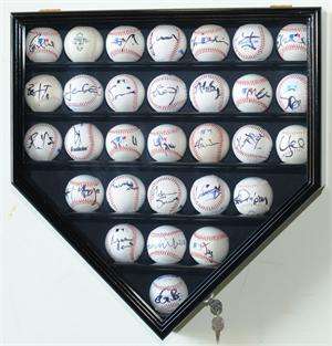 30 Baseball Home Plate Display Case Wall Cabinet Holder  