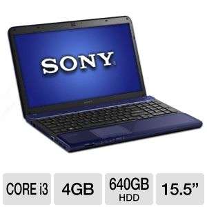 Sony VAIO VPCCB23FX/L i3 2310m 640GB 4GB DDR3 15 Blu ray Blue Laptop 