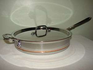 NEW ALL CLAD COPPER CORE 3 QT SAUTE PAN WITH LID USA  