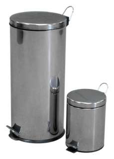 Stainless Steel 30 Liter Round Step Trash Can W/ Free 5 Litr Kitchen 