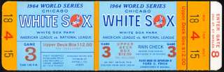 1964 Phantom World Series Full Ticket (White Sox) NM/MT  