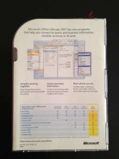 Microsoft Office 2007 Ultimate Full Version   NEW Never Been Used 